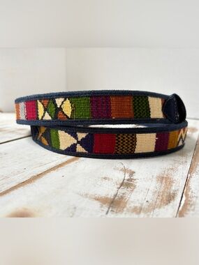 Ecuadorian artisan handwoven belt Faja geometric colorful unique unisex sz 42